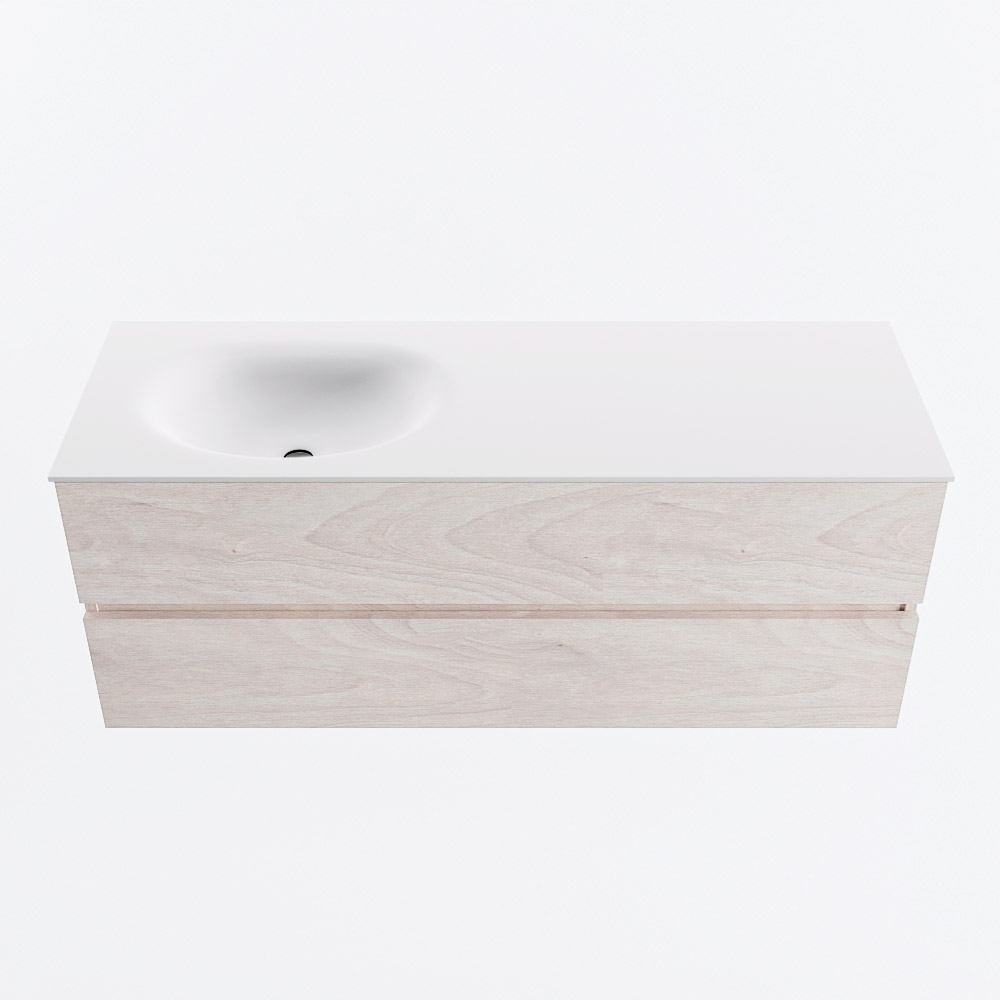 MONDIAZ VICA 130cm mueble de baño Underlayment 2 cajones. Lavabo MOON Izquierda 1 orificio, color Talc. 5 MONDIAZ VICA 130cm mueble de baño Underlayment 2 cajones. Lavabo MOON Izquierda 1 orificio, color Talc. - Imagen 5