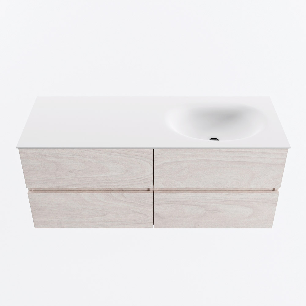MONDIAZ VICA 120cm mueble de baño Underlayment 4 cajones. Lavabo MOON Derecho 1 orificio, color Talc. 5 MONDIAZ VICA 120cm mueble de baño Underlayment 4 cajones. Lavabo MOON Derecho 1 orificio, color Talc. - Imagen 5