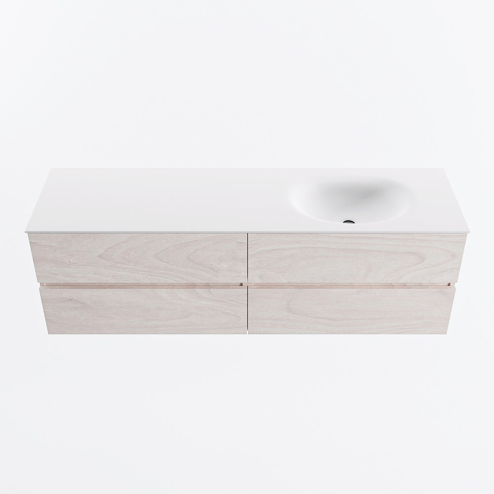 MONDIAZ VICA 160cm mueble de baño Underlayment 4 cajones. Lavabo MOON Derecho 1 orificio, color Talc. 5 MONDIAZ VICA 160cm mueble de baño Underlayment 4 cajones. Lavabo MOON Derecho 1 orificio, color Talc. - Imagen 5