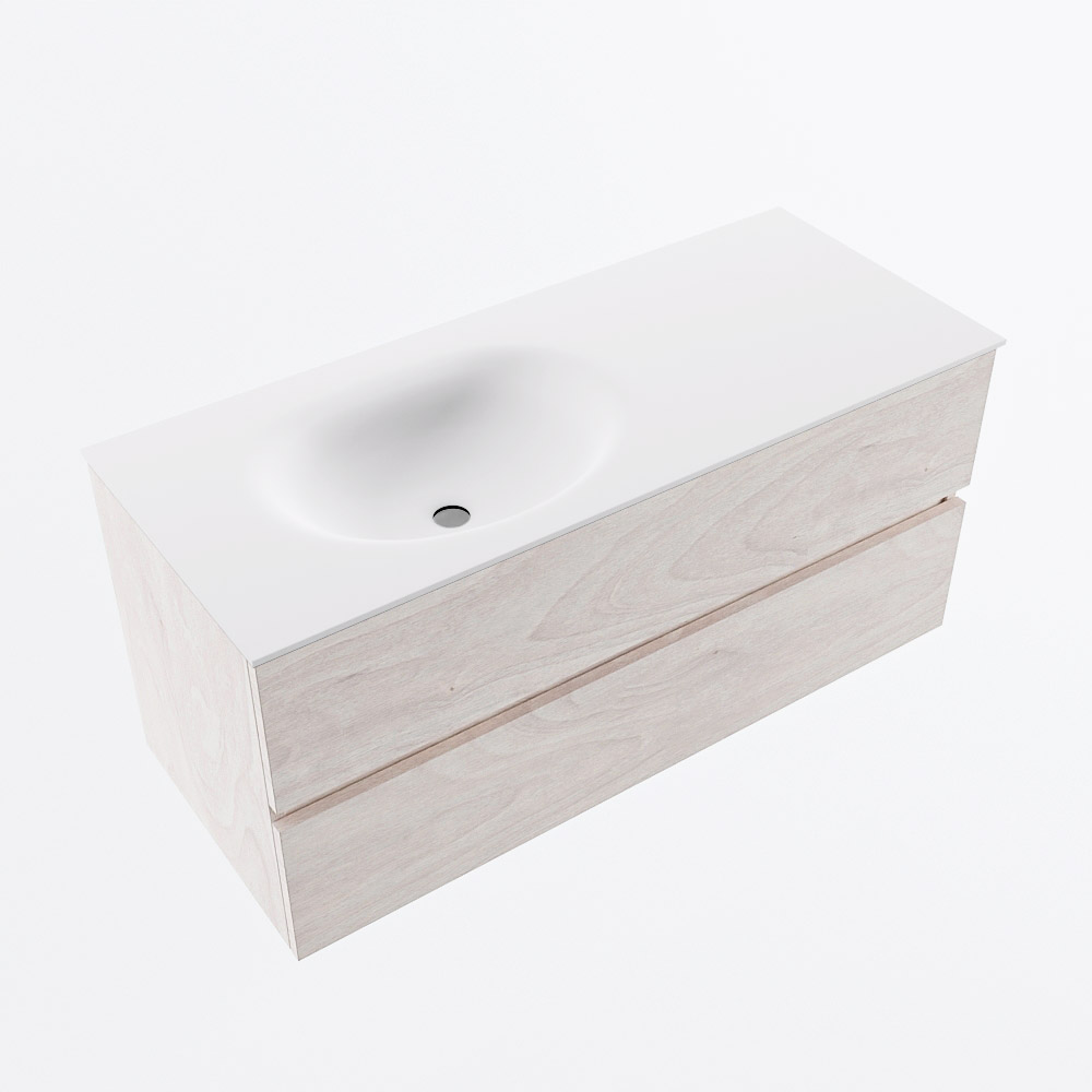 MONDIAZ VICA 110cm mueble de baño Underlayment 2 cajones. Lavabo MOON Izquierda 1 orificio, color Talc. 6 MONDIAZ VICA 110cm mueble de baño Underlayment 2 cajones. Lavabo MOON Izquierda 1 orificio, color Talc. - Imagen 6