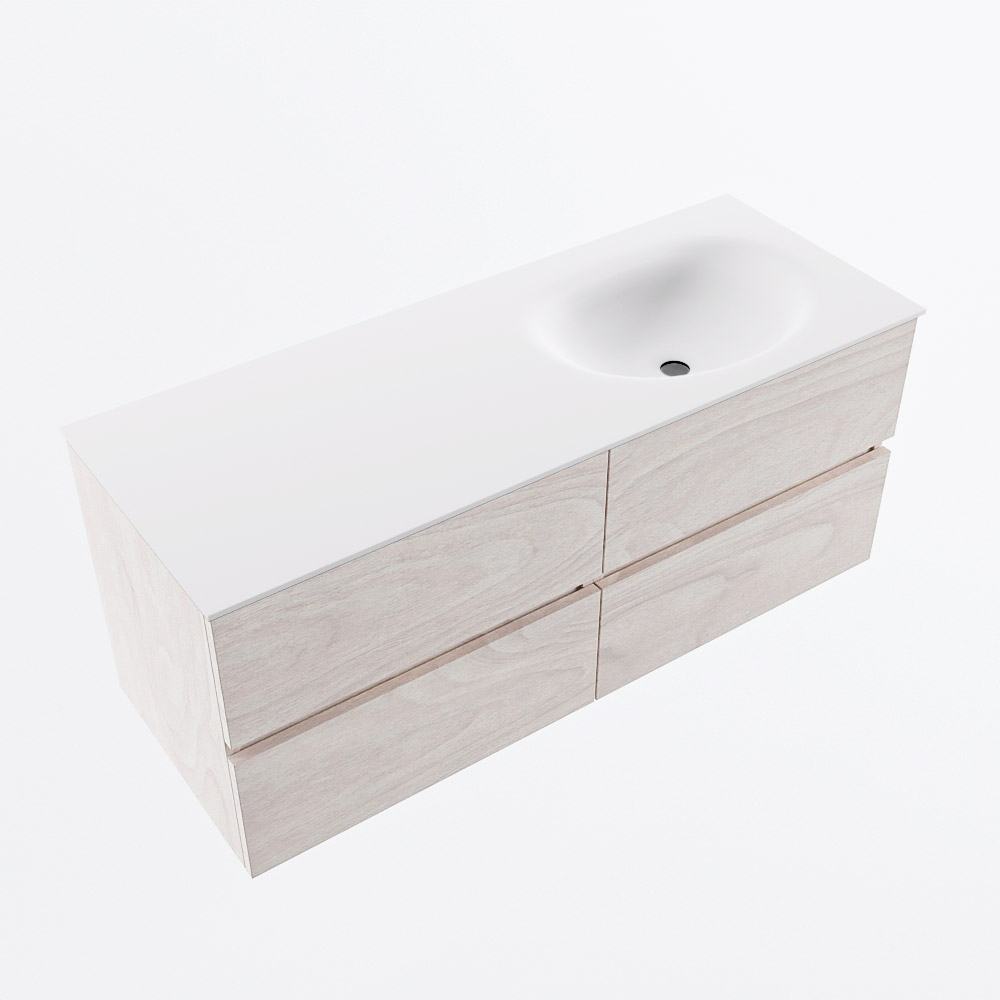 MONDIAZ VICA 120cm mueble de baño Underlayment 4 cajones. Lavabo MOON Derecho 1 orificio, color Talc. 6 MONDIAZ VICA 120cm mueble de baño Underlayment 4 cajones. Lavabo MOON Derecho 1 orificio, color Talc. - Imagen 6