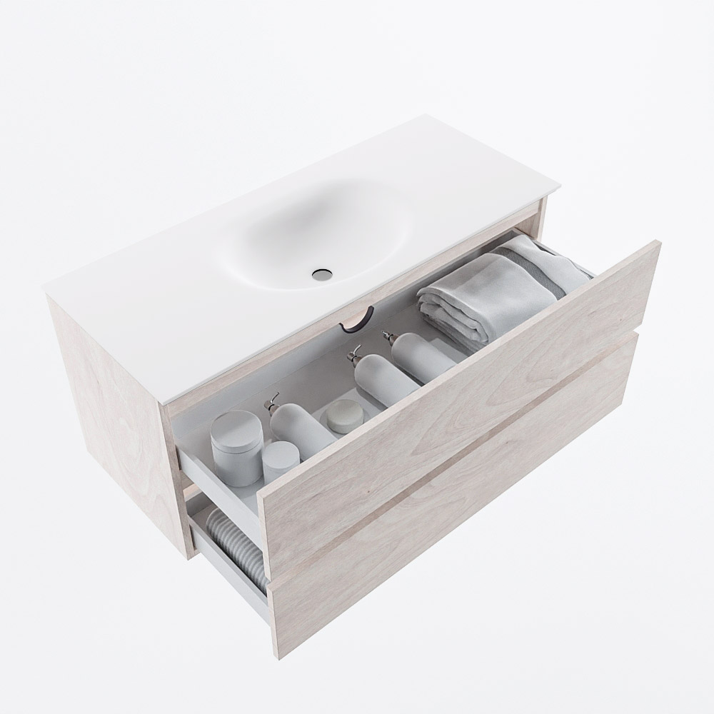 MONDIAZ VICA 110cm mueble de baño Underlayment 2 cajones. Lavabo MOON Centro 1 orificio, color Talc. 7 MONDIAZ VICA 110cm mueble de baño Underlayment 2 cajones. Lavabo MOON Centro 1 orificio, color Talc. - Imagen 7
