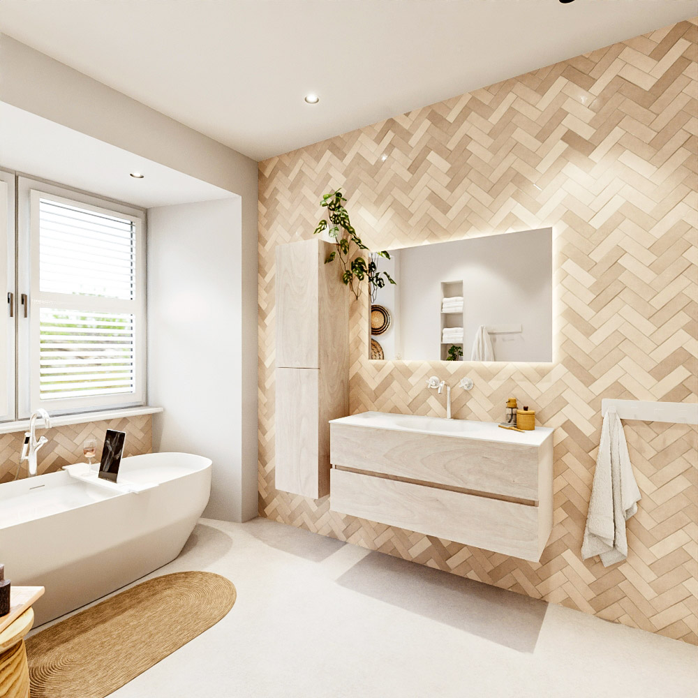 MONDIAZ VICA 110cm mueble de baño Underlayment 2 cajones. Lavabo MOON Centro 1 orificio, color Talc. 4 MONDIAZ VICA 110cm mueble de baño Underlayment 2 cajones. Lavabo MOON Centro 1 orificio, color Talc. - Imagen 4