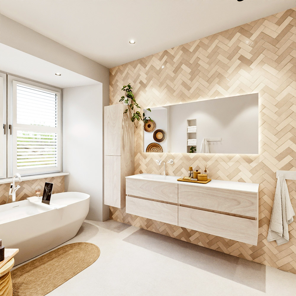 MONDIAZ VICA 160cm mueble de baño Underlayment 4 cajones. Lavabo MOON Izquierda 1 orificio, color Talc. 4 MONDIAZ VICA 160cm mueble de baño Underlayment 4 cajones. Lavabo MOON Izquierda 1 orificio, color Talc. - Imagen 4
