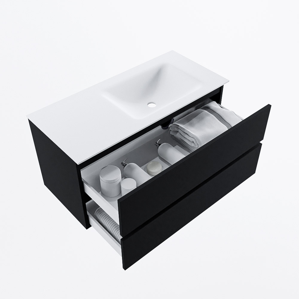MONDIAZ VICA 100cm mueble de baño Urban 2 cajones. Lavabo CLOUD Derecho sin orificio, color Talc. 7 MONDIAZ VICA 100cm mueble de baño Urban 2 cajones. Lavabo CLOUD Derecho sin orificio, color Talc. - Imagen 7