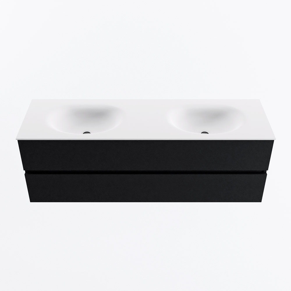MONDIAZ VICA 150cm mueble de baño Urban 2 cajones. Lavabo MOON Doble 2 orificios, color Talc. 5 MONDIAZ VICA 150cm mueble de baño Urban 2 cajones. Lavabo MOON Doble 2 orificios, color Talc. - Imagen 5