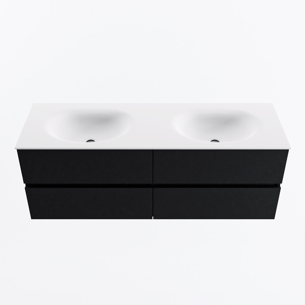 MONDIAZ VICA 140cm mueble de baño Urban 4 cajones. Lavabo MOON Doble sin orificio, color Talc. 5 MONDIAZ VICA 140cm mueble de baño Urban 4 cajones. Lavabo MOON Doble sin orificio, color Talc. - Imagen 5