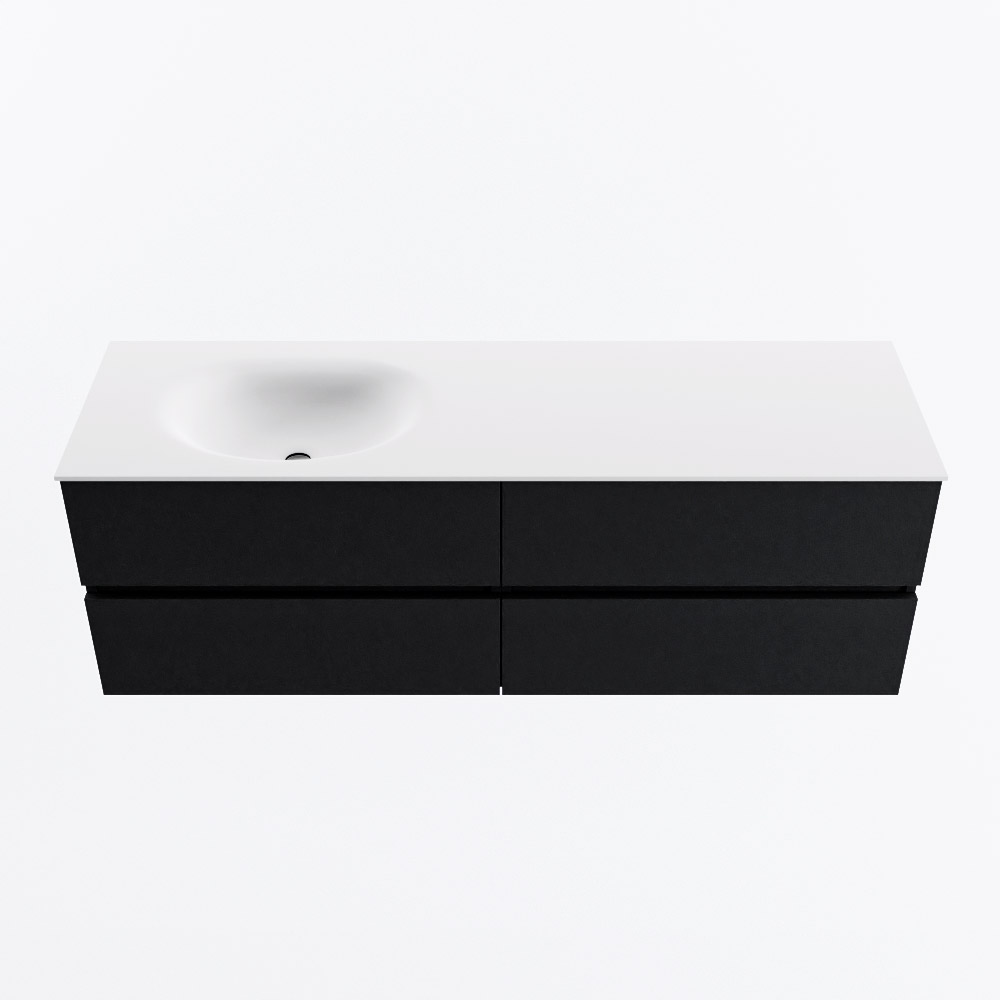 MONDIAZ VICA 150cm mueble de baño Urban 4 cajones. Lavabo MOON Izquierda 1 orificio, color Talc. 5 MONDIAZ VICA 150cm mueble de baño Urban 4 cajones. Lavabo MOON Izquierda 1 orificio, color Talc. - Imagen 5