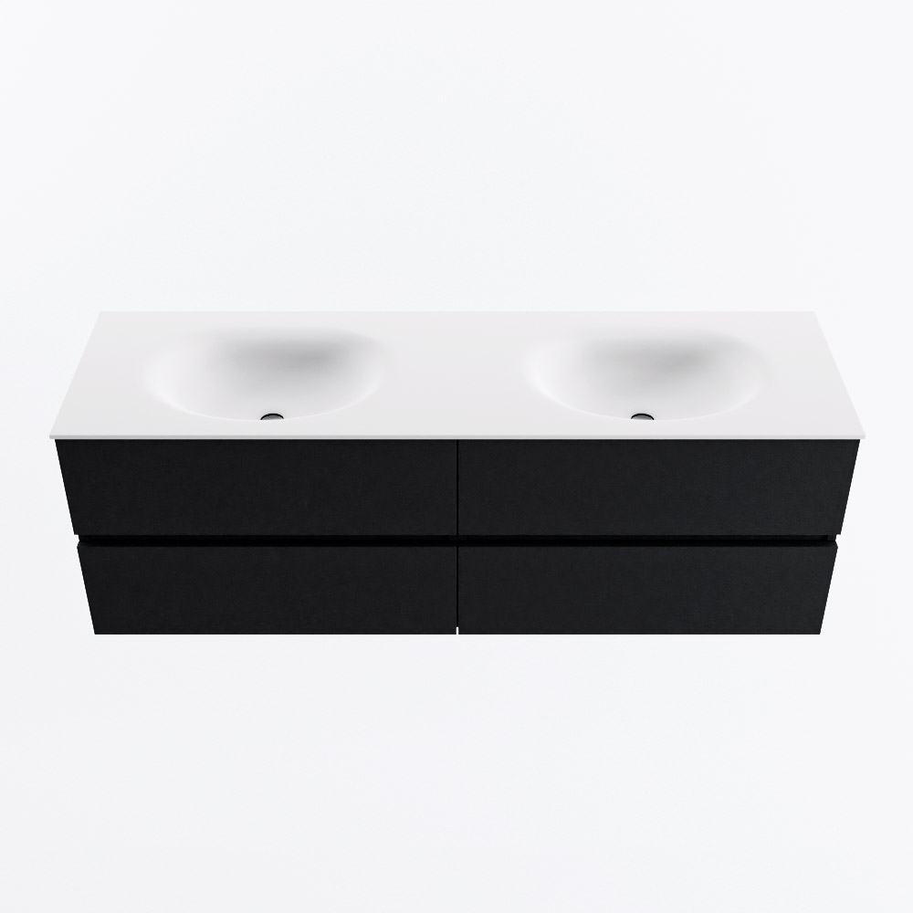 MONDIAZ VICA 150cm mueble de baño Urban 4 cajones. Lavabo MOON Doble 2 orificios, color Talc. 5 MONDIAZ VICA 150cm mueble de baño Urban 4 cajones. Lavabo MOON Doble 2 orificios, color Talc. - Imagen 5