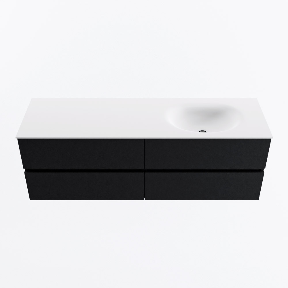 MONDIAZ VICA 150cm mueble de baño Urban 4 cajones. Lavabo MOON Derecho sin orificio, color Talc. 5 MONDIAZ VICA 150cm mueble de baño Urban 4 cajones. Lavabo MOON Derecho sin orificio, color Talc. - Imagen 5