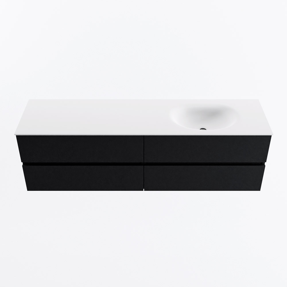 MONDIAZ VICA 170cm mueble de baño Urban 4 cajones. Lavabo MOON Derecho 1 orificio, color Talc. 5 MONDIAZ VICA 170cm mueble de baño Urban 4 cajones. Lavabo MOON Derecho 1 orificio, color Talc. - Imagen 5