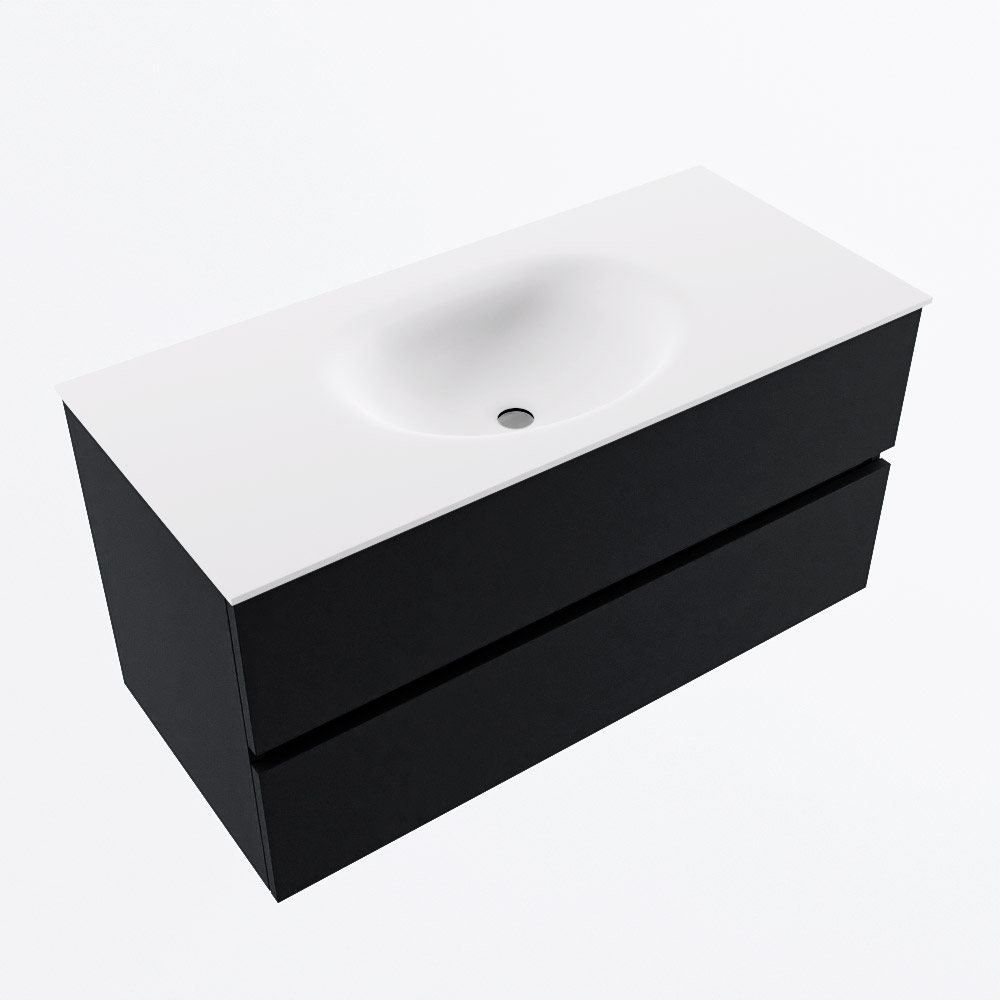 MONDIAZ VICA 100cm mueble de baño Urban 2 cajones. Lavabo MOON Centro 1 orificio, color Talc. 6 MONDIAZ VICA 100cm mueble de baño Urban 2 cajones. Lavabo MOON Centro 1 orificio, color Talc. - Imagen 6