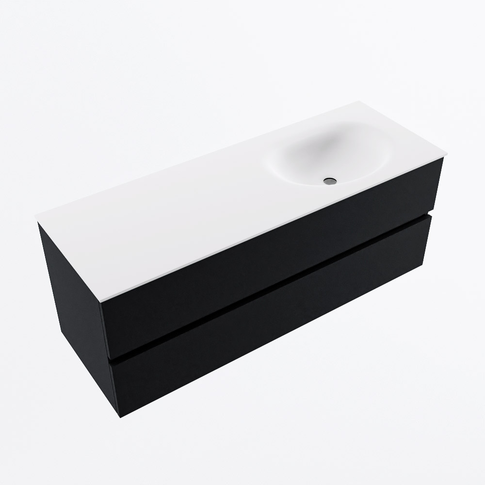 MONDIAZ VICA 130cm mueble de baño Urban 2 cajones. Lavabo MOON Derecho 1 orificio, color Talc. 6 MONDIAZ VICA 130cm mueble de baño Urban 2 cajones. Lavabo MOON Derecho 1 orificio, color Talc. - Imagen 6