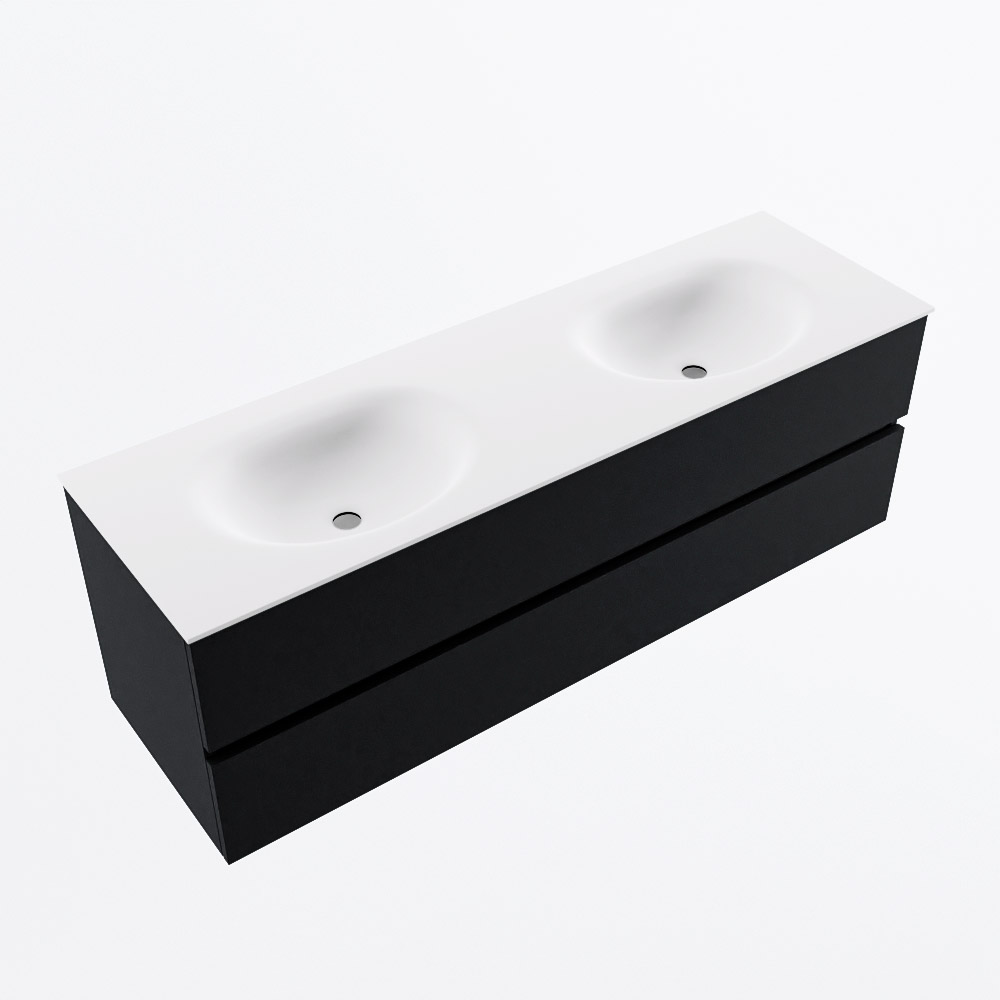 MONDIAZ VICA 150cm mueble de baño Urban 2 cajones. Lavabo MOON Doble 2 orificios, color Talc. 6 MONDIAZ VICA 150cm mueble de baño Urban 2 cajones. Lavabo MOON Doble 2 orificios, color Talc. - Imagen 6