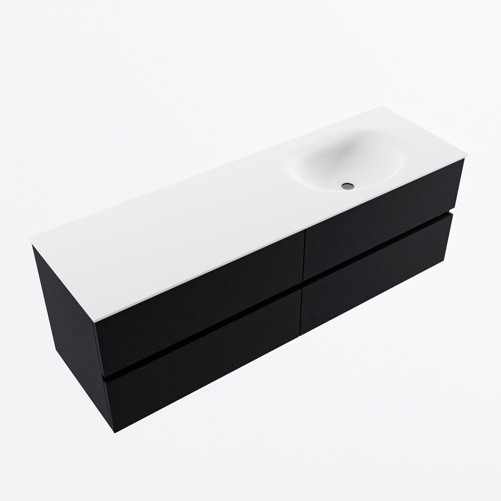 MONDIAZ VICA 150cm mueble de baño Urban 4 cajones. Lavabo MOON Derecho sin orificio, color Talc. 6 MONDIAZ VICA 150cm mueble de baño Urban 4 cajones. Lavabo MOON Derecho sin orificio, color Talc. - Imagen 6