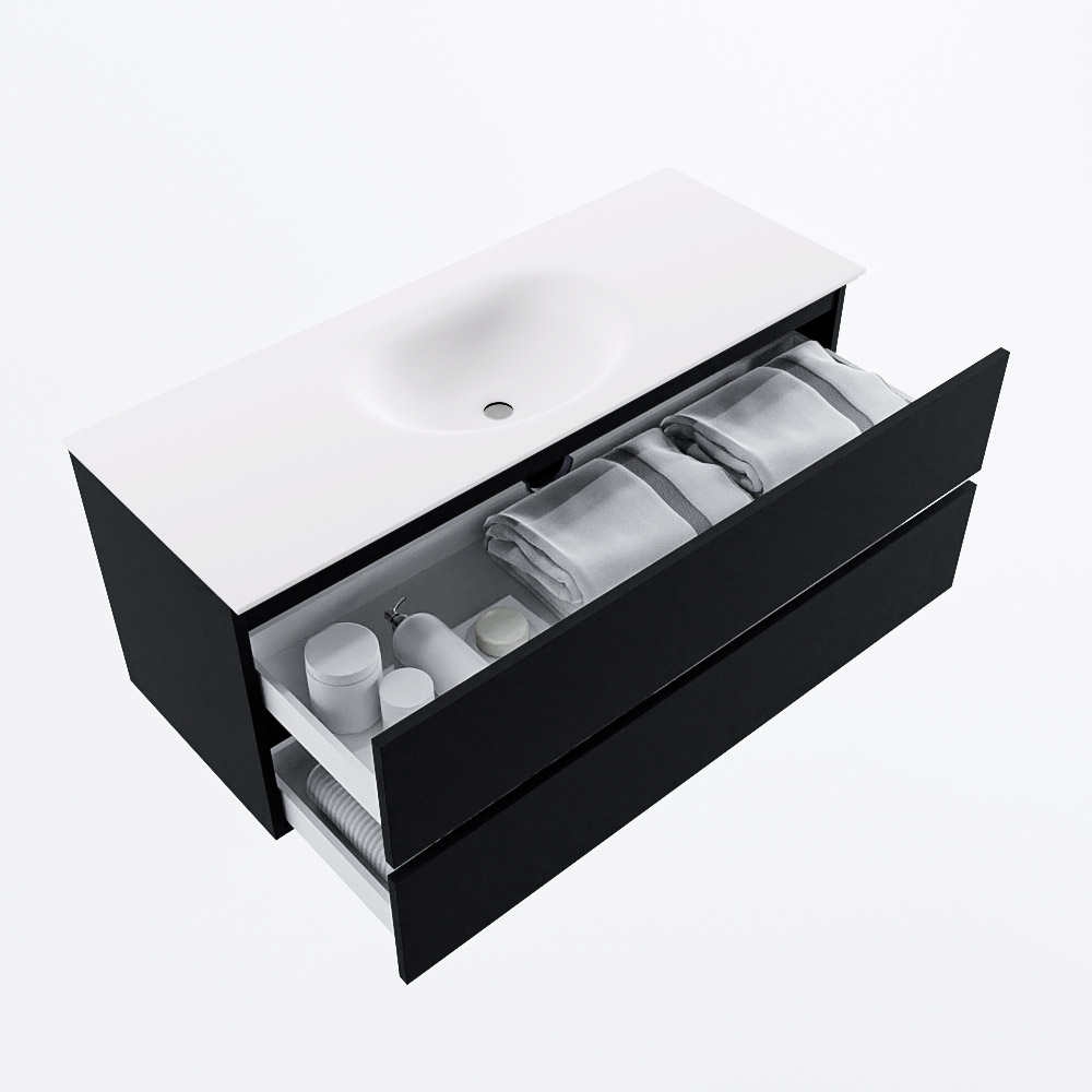 MONDIAZ VICA 120cm mueble de baño Urban 2 cajones. Lavabo MOON Centro sin orificio, color Talc. 7 MONDIAZ VICA 120cm mueble de baño Urban 2 cajones. Lavabo MOON Centro sin orificio, color Talc. - Imagen 7