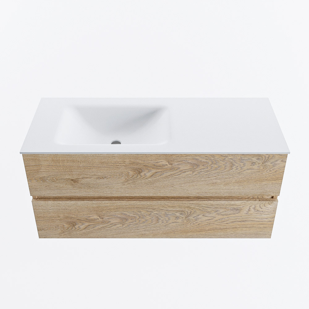 MONDIAZ VICA 110cm mueble de baño Washed Oak 2 cajones. Lavabo CLOUD Izquierda sin orificio, color Talc. 5 MONDIAZ VICA 110cm mueble de baño Washed Oak 2 cajones. Lavabo CLOUD Izquierda sin orificio, color Talc. - Imagen 5