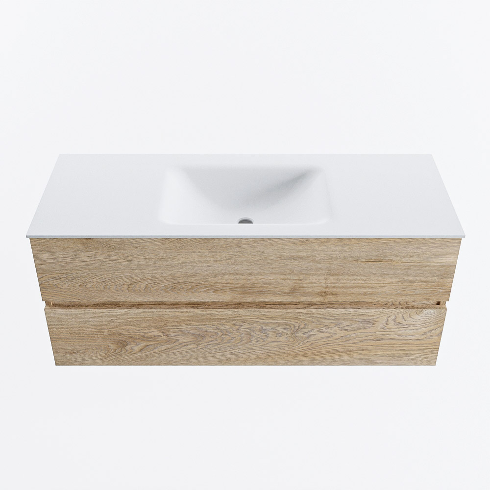 MONDIAZ VICA 120cm mueble de baño Washed Oak 2 cajones. Lavabo CLOUD Centro 1 orificio, color Talc. 5 MONDIAZ VICA 120cm mueble de baño Washed Oak 2 cajones. Lavabo CLOUD Centro 1 orificio, color Talc. - Imagen 5