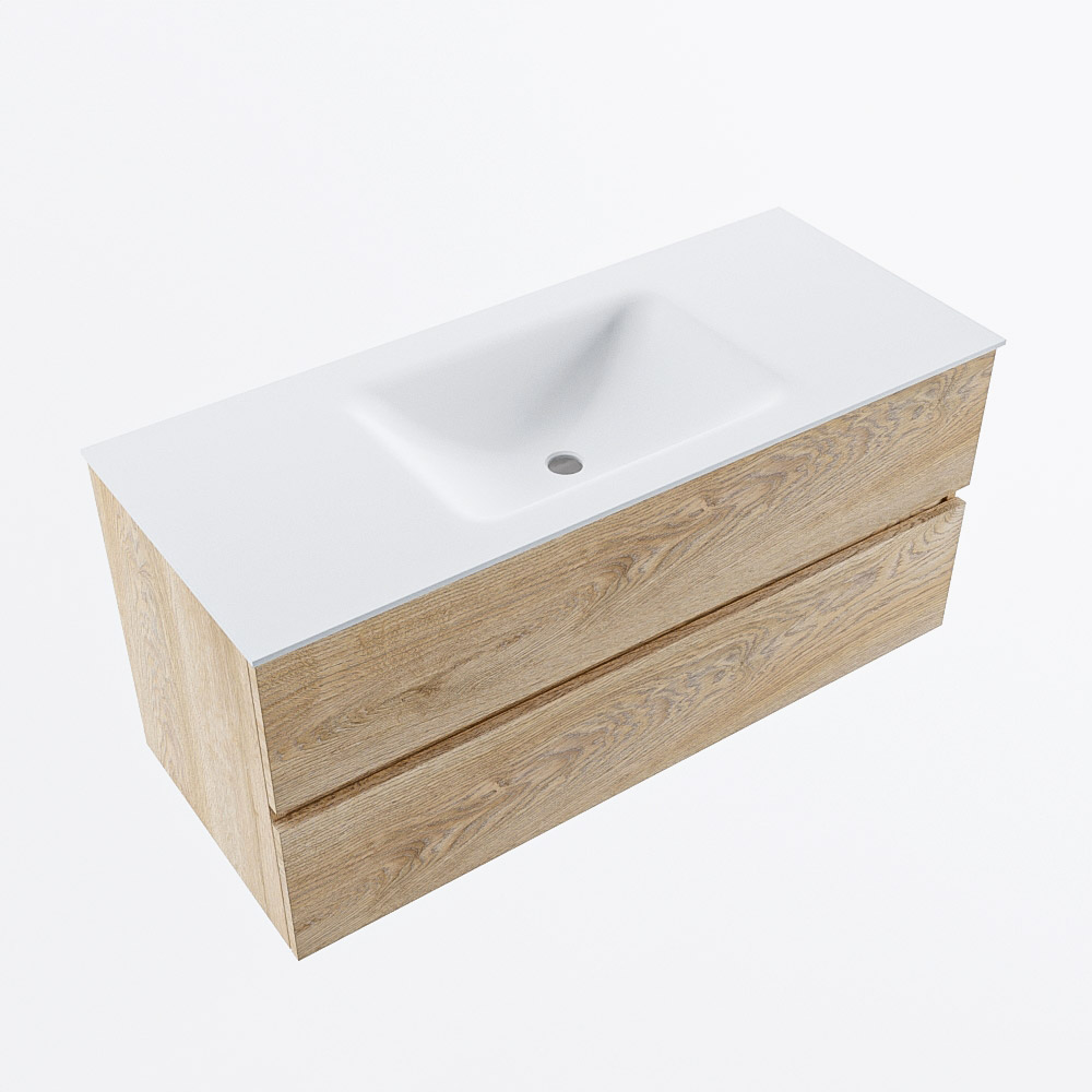 MONDIAZ VICA 110cm mueble de baño Washed Oak 2 cajones. Lavabo CLOUD Centro 1 orificio, color Talc. 6 MONDIAZ VICA 110cm mueble de baño Washed Oak 2 cajones. Lavabo CLOUD Centro 1 orificio, color Talc. - Imagen 6