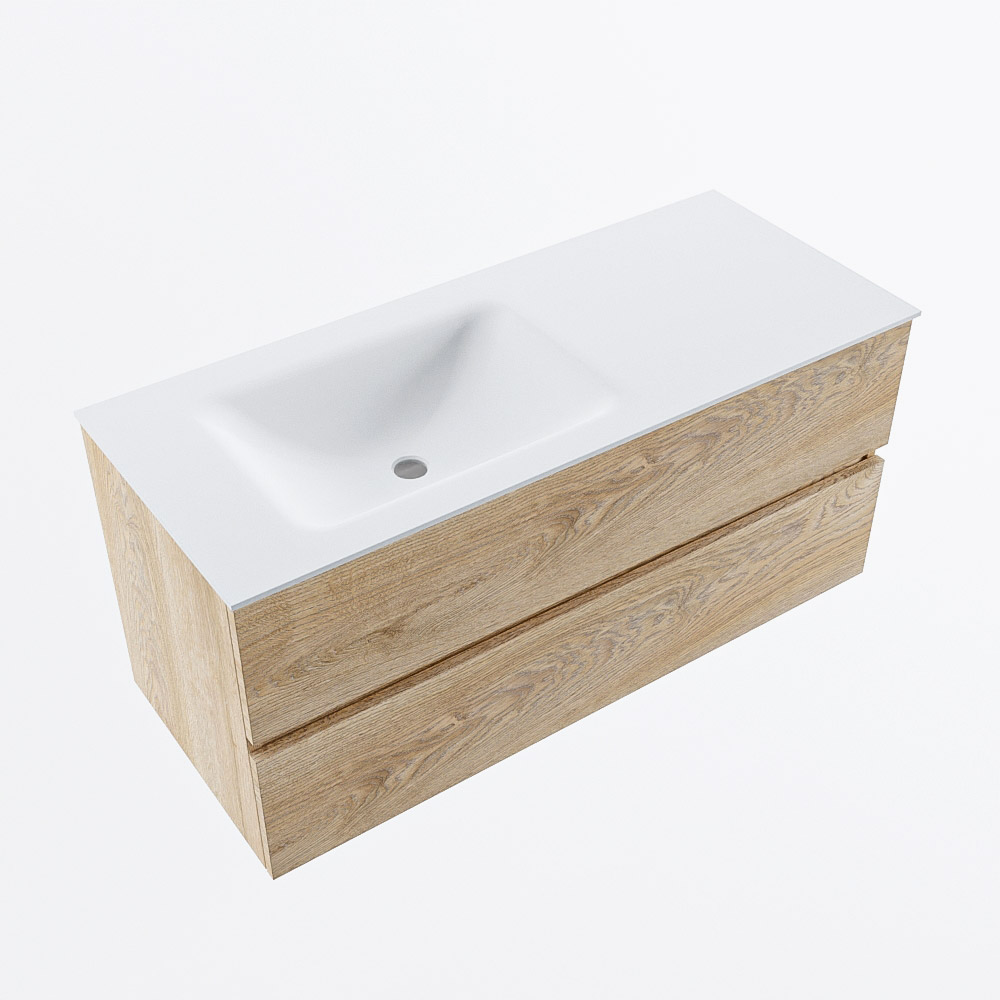 MONDIAZ VICA 110cm mueble de baño Washed Oak 2 cajones. Lavabo CLOUD Izquierda sin orificio, color Talc. 6 MONDIAZ VICA 110cm mueble de baño Washed Oak 2 cajones. Lavabo CLOUD Izquierda sin orificio, color Talc. - Imagen 6