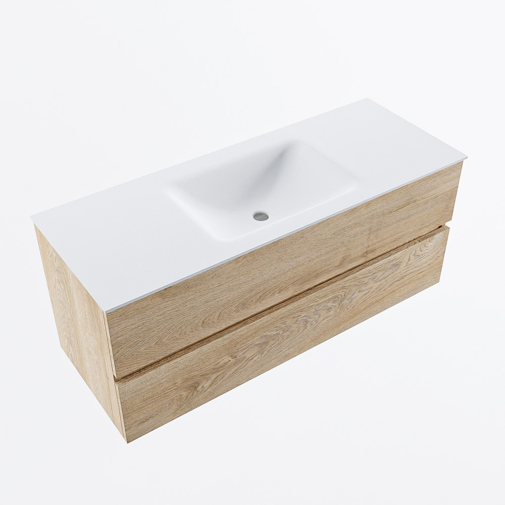 MONDIAZ VICA 120cm mueble de baño Washed Oak 2 cajones. Lavabo CLOUD Centro 1 orificio, color Talc. 6 MONDIAZ VICA 120cm mueble de baño Washed Oak 2 cajones. Lavabo CLOUD Centro 1 orificio, color Talc. - Imagen 6