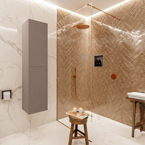 MONDIAZ BEAM 160cm armarios de columna color Smoke con 2 puertas.