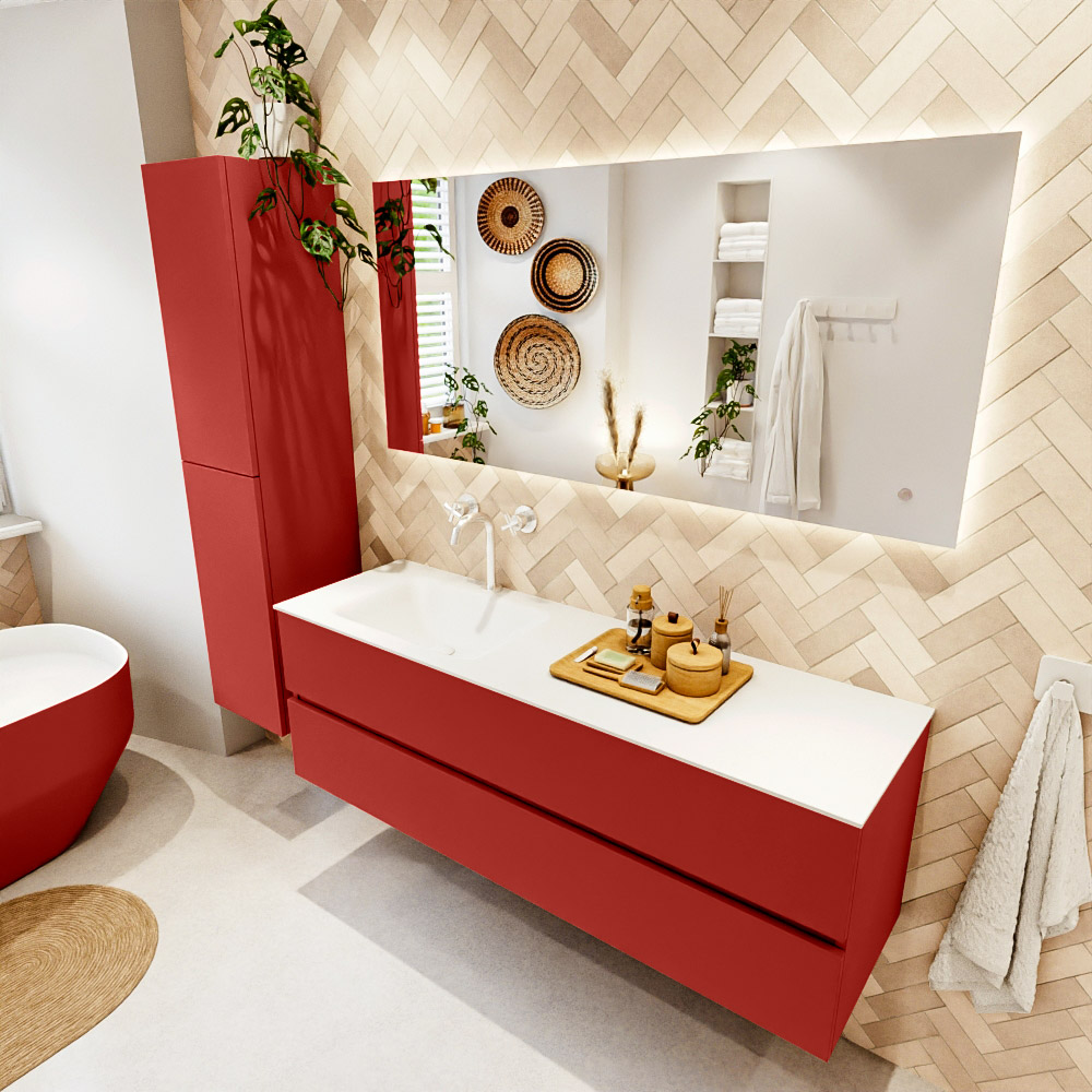 MONDIAZ VICA 150cm mueble de baño Fire 2 cajones. Lavabo CLOUD Izquierda 1 orificio, color Talc. 1 MONDIAZ VICA 150cm mueble de baño Fire 2 cajones. Lavabo CLOUD Izquierda 1 orificio