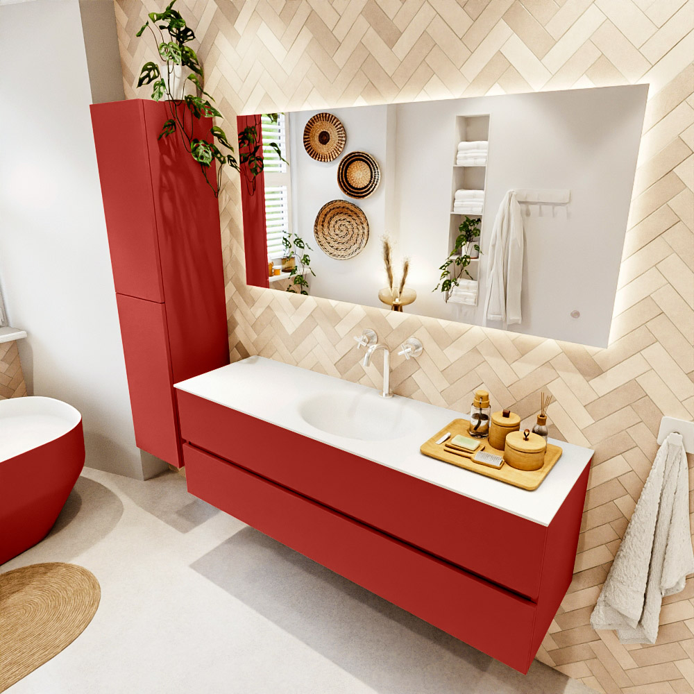 MONDIAZ VICA 150cm mueble de baño Fire 2 cajones. Lavabo MOON Centro 1 orificio, color Talc. 1 MONDIAZ VICA 150cm mueble de baño Fire 2 cajones. Lavabo MOON Centro 1 orificio