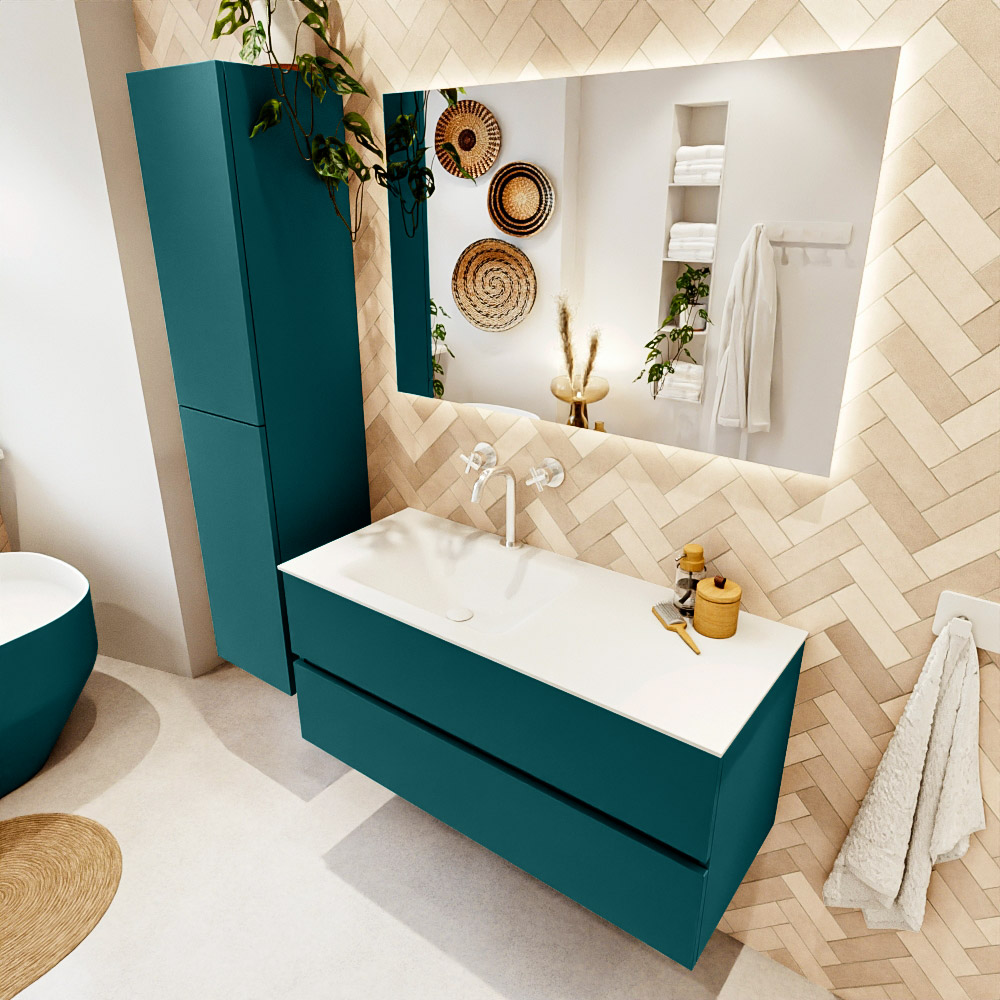 MONDIAZ VICA 110cm mueble de baño Smag 2 cajones. Lavabo CLOUD Izquierda 1 orificio, color Talc. 1 MONDIAZ VICA 110cm mueble de baño Smag 2 cajones. Lavabo CLOUD Izquierda 1 orificio