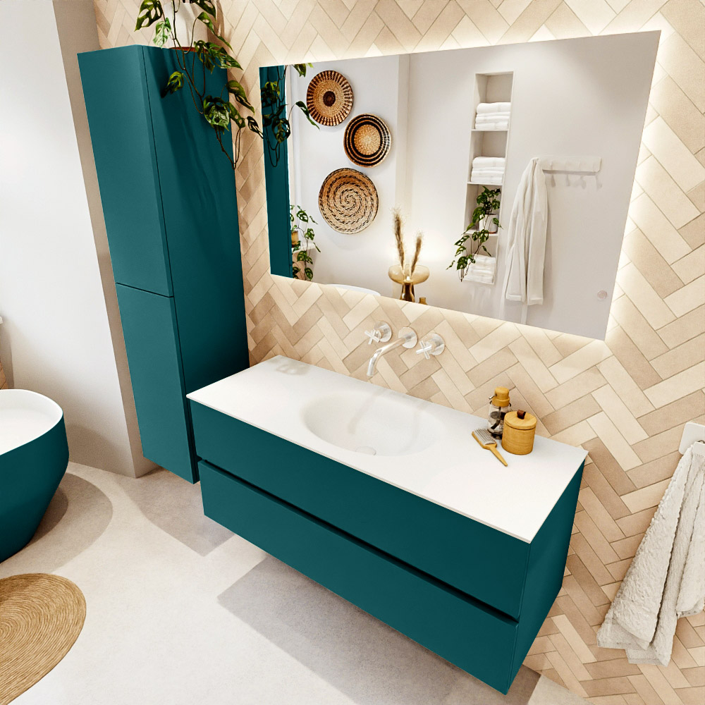 MONDIAZ VICA 120cm mueble de baño Smag 2 cajones. Lavabo MOON Centro sin orificio, color Talc. 1 MONDIAZ VICA 120cm mueble de baño Smag 2 cajones. Lavabo MOON Centro sin orificio