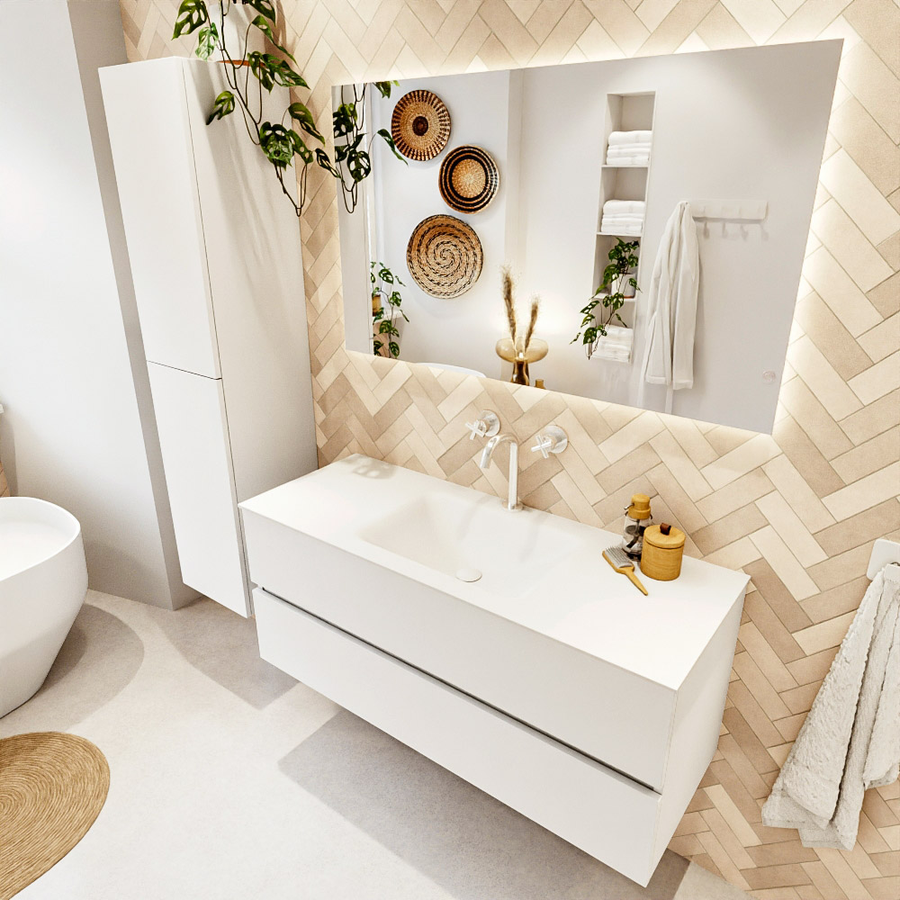 MONDIAZ VICA 120cm mueble de baño Talc 2 cajones. Lavabo CLOUD Centro 1 orificio, color Talc. 1 MONDIAZ VICA 120cm mueble de baño Talc 2 cajones. Lavabo CLOUD Centro 1 orificio