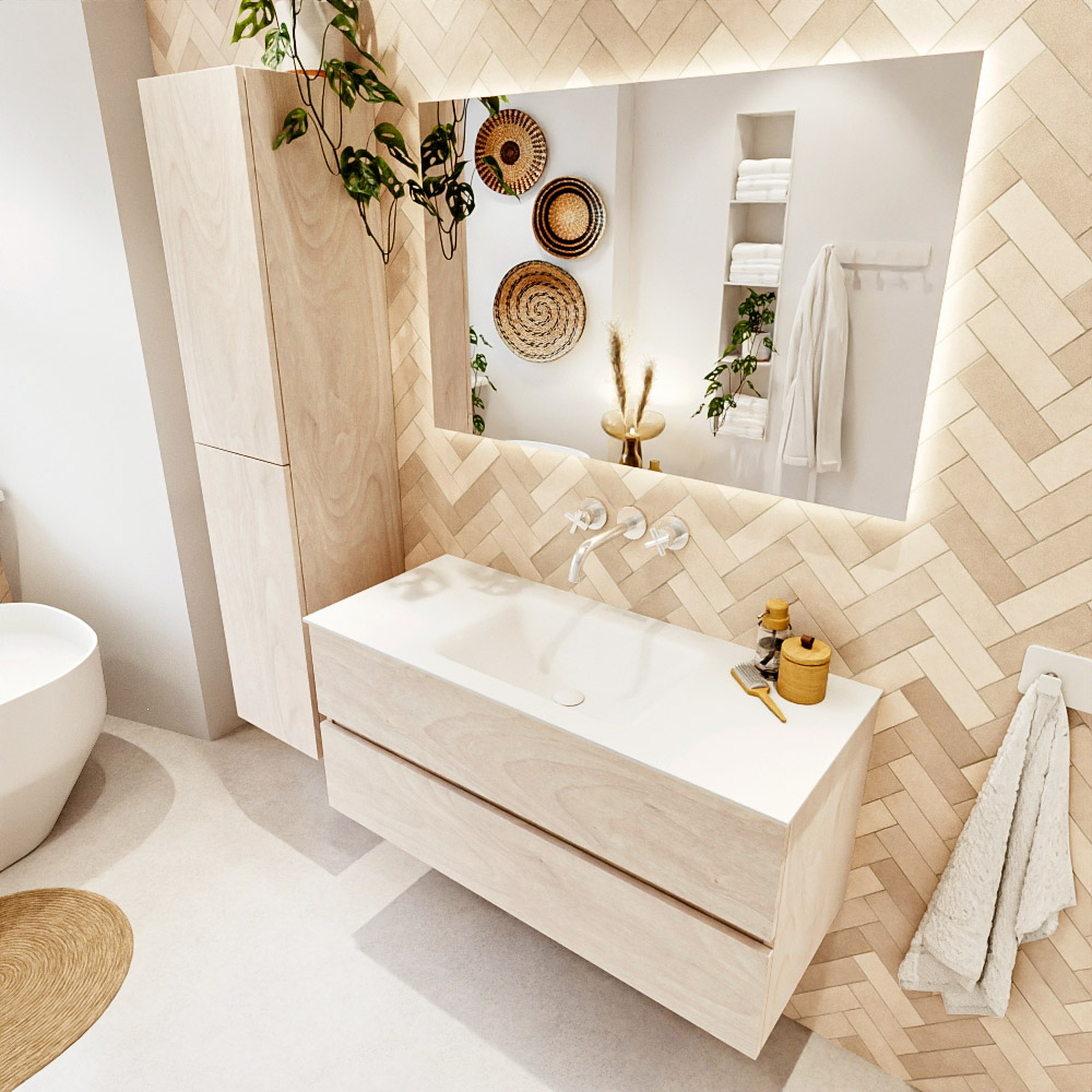 MONDIAZ VICA 110cm mueble de baño Underlayment 2 cajones. Lavabo CLOUD Centro sin orificio, color Talc. 1 MONDIAZ VICA 110cm mueble de baño Underlayment 2 cajones. Lavabo CLOUD Centro sin orificio