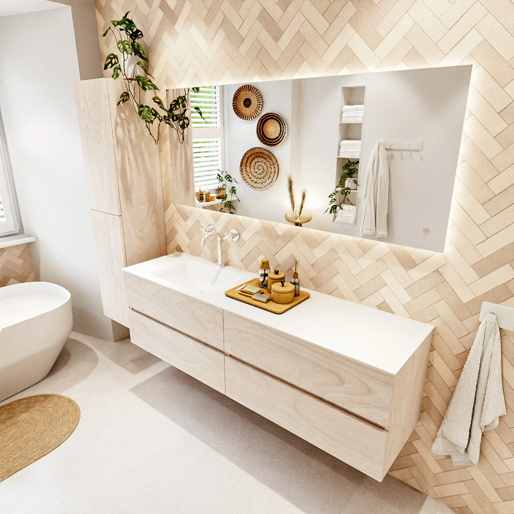 MONDIAZ VICA 170cm mueble de baño Underlayment 4 cajones. Lavabo CLOUD Izquierda 1 orificio, color Talc. 1 MONDIAZ VICA 170cm mueble de baño Underlayment 4 cajones. Lavabo CLOUD Izquierda 1 orificio