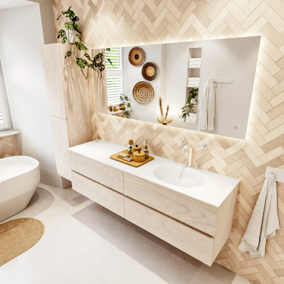 MONDIAZ VICA 170cm mueble de baño Underlayment 4 cajones. Lavabo MOON Derecho 1 orificio