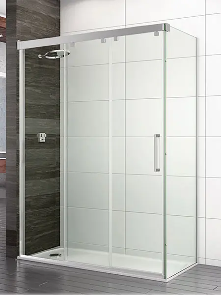 Mampara Para Bañera Mampara De Bañera Angular Plegable De Pvc Reducible Reversible H 150 Cm Mampara Forte BR200001 Blanco