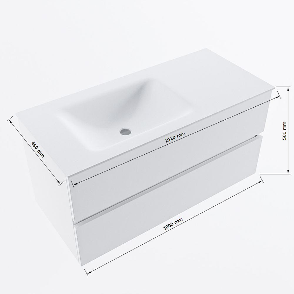 MONDIAZ VICA 100cm mueble de baño Urban 2 cajones. Lavabo CLOUD Izquierda sin orificio, color Talc. 8 MONDIAZ VICA 100cm mueble de baño Urban 2 cajones. Lavabo CLOUD Izquierda sin orificio, color Talc. - Imagen 8