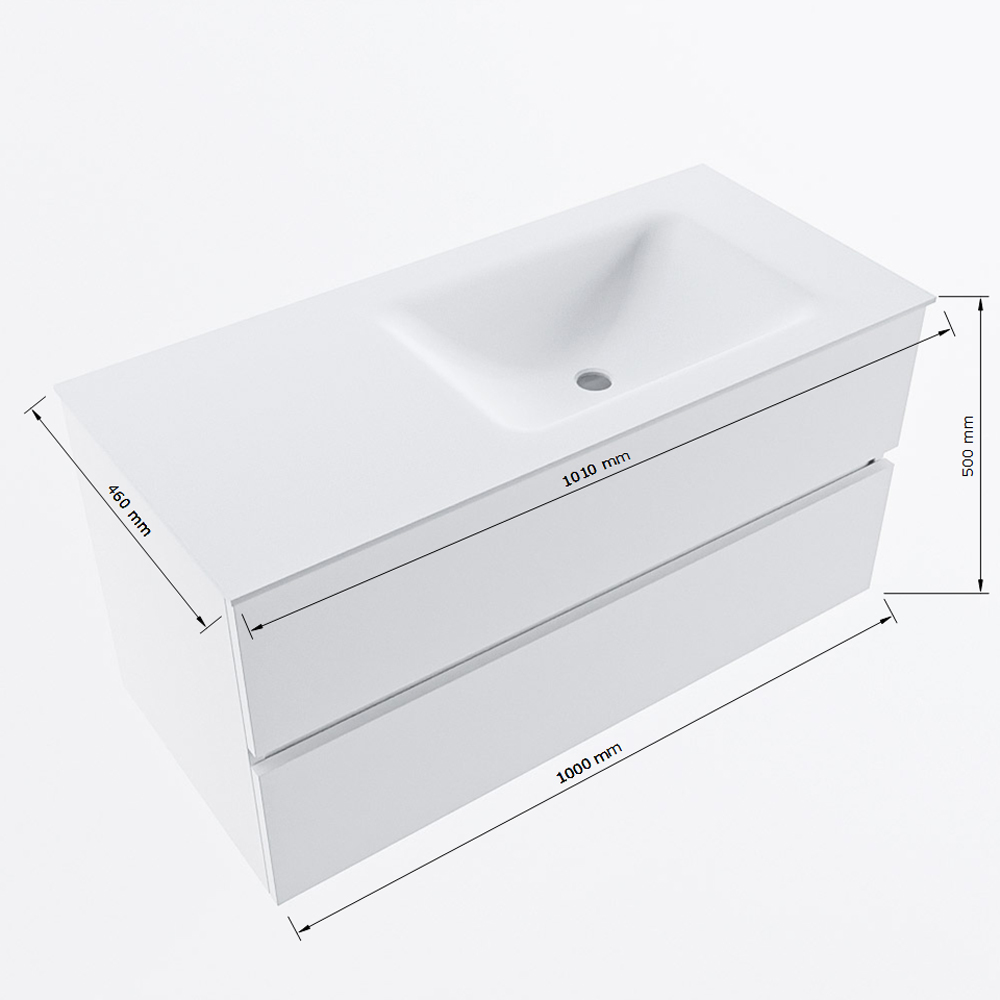MONDIAZ VICA 100cm mueble de baño Urban 2 cajones. Lavabo CLOUD Derecho sin orificio, color Talc. 8 MONDIAZ VICA 100cm mueble de baño Urban 2 cajones. Lavabo CLOUD Derecho sin orificio, color Talc. - Imagen 8