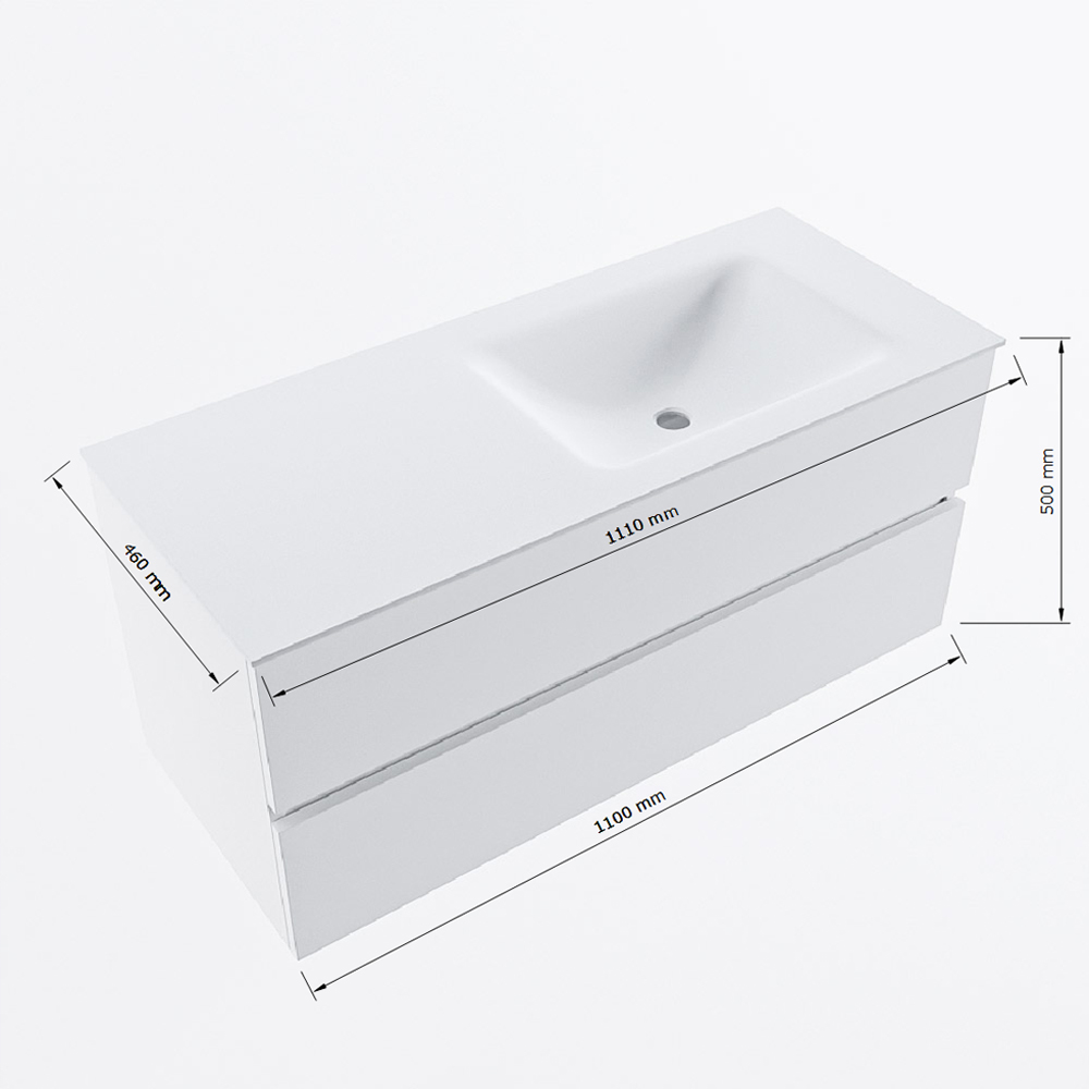 MONDIAZ VICA 110cm mueble de baño Antracite 2 cajones. Lavabo CLOUD Derecho sin orificio, color Talc. 8 MONDIAZ VICA 110cm mueble de baño Antracite 2 cajones. Lavabo CLOUD Derecho sin orificio, color Talc. - Imagen 8