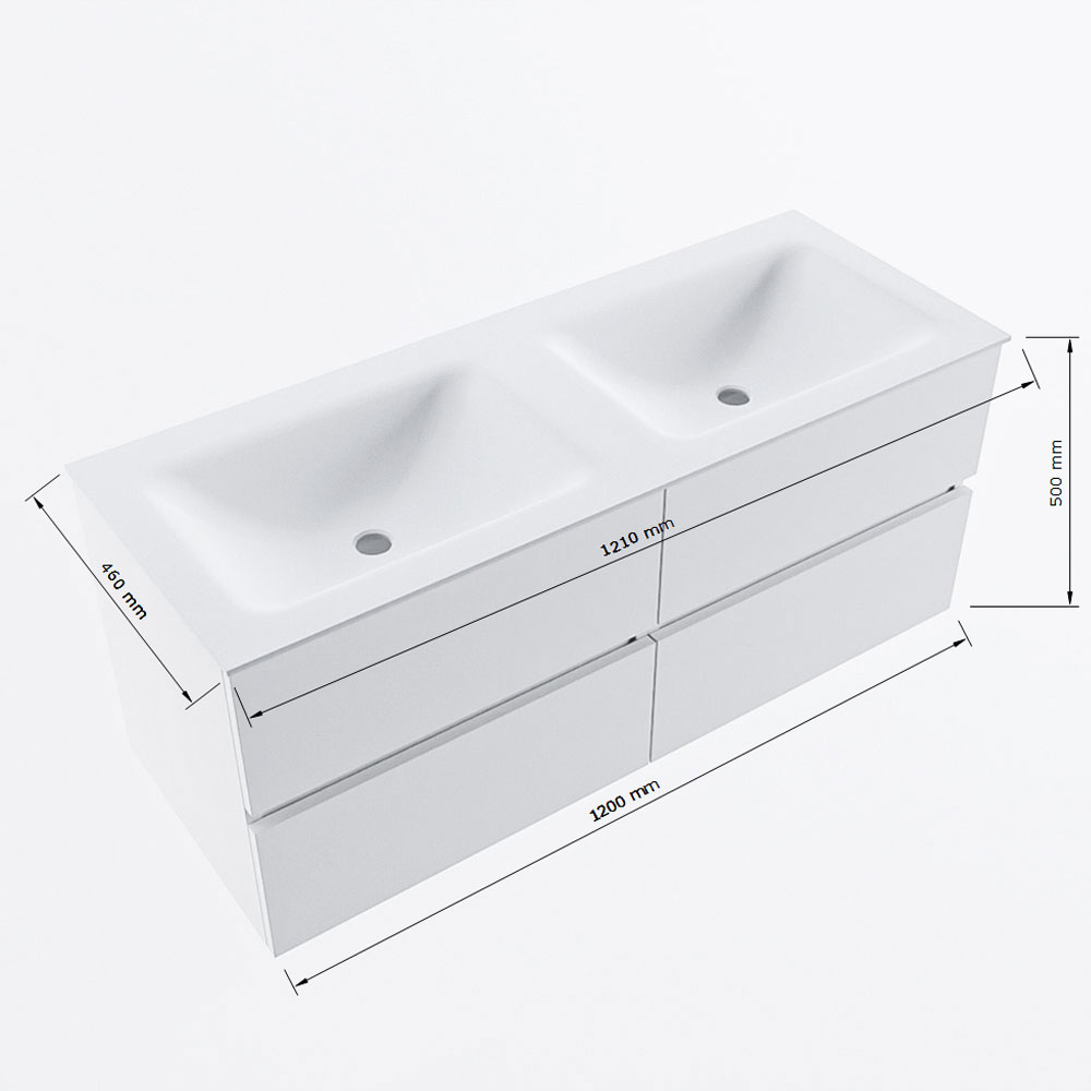 MONDIAZ VICA 120cm mueble de baño Cale 4 cajones. Lavabo CLOUD Doble 2 orificios, color Talc. 8 MONDIAZ VICA 120cm mueble de baño Cale 4 cajones. Lavabo CLOUD Doble 2 orificios, color Talc. - Imagen 8