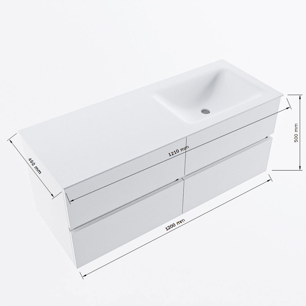 MONDIAZ VICA 120cm mueble de baño Clay 4 cajones. Lavabo CLOUD Derecho 1 orificio, color Talc. 8 MONDIAZ VICA 120cm mueble de baño Clay 4 cajones. Lavabo CLOUD Derecho 1 orificio, color Talc. - Imagen 8
