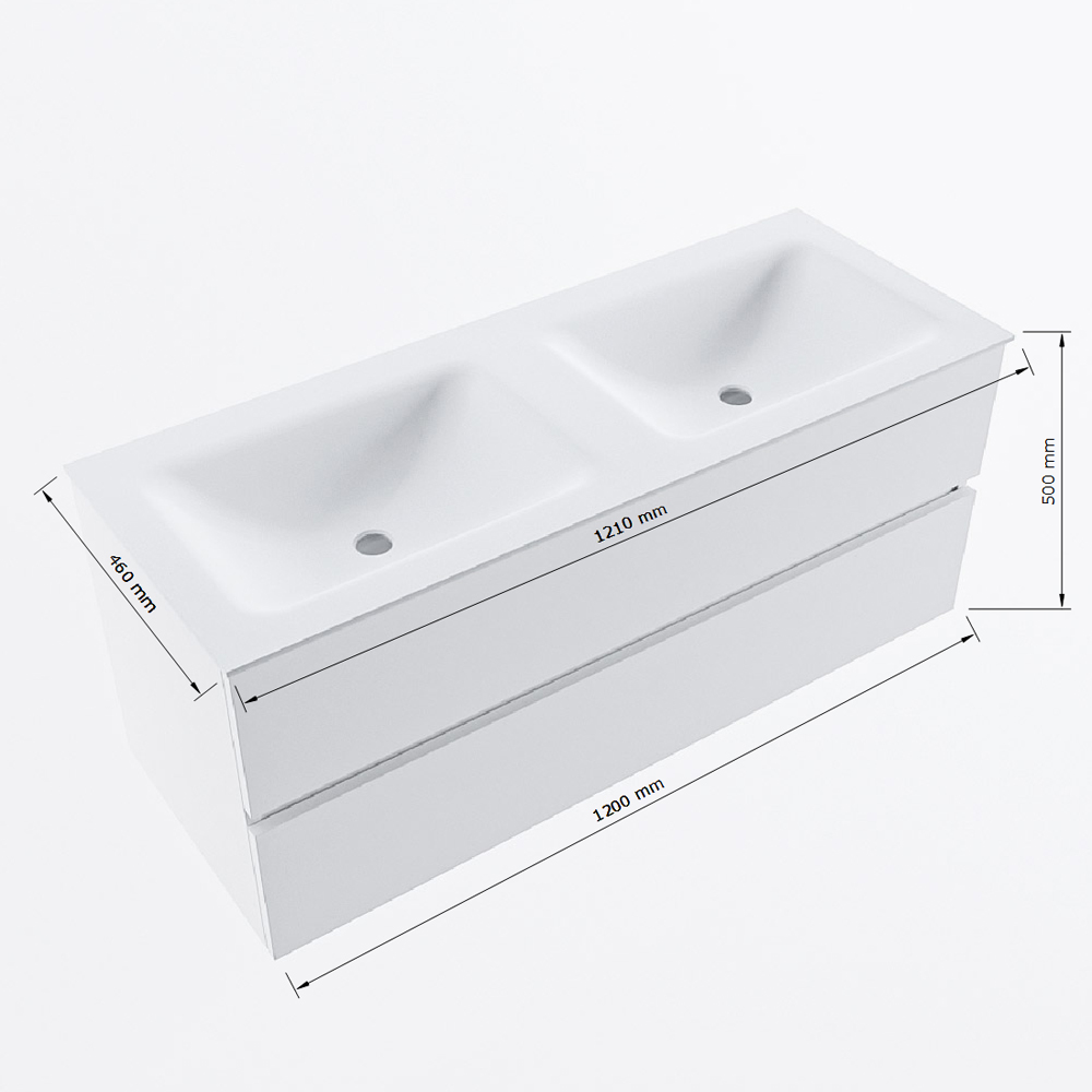 MONDIAZ VICA 120cm mueble de baño Antracite 2 cajones. Lavabo CLOUD Doble sin orificio, color Talc. 8 MONDIAZ VICA 120cm mueble de baño Antracite 2 cajones. Lavabo CLOUD Doble sin orificio, color Talc. - Imagen 8