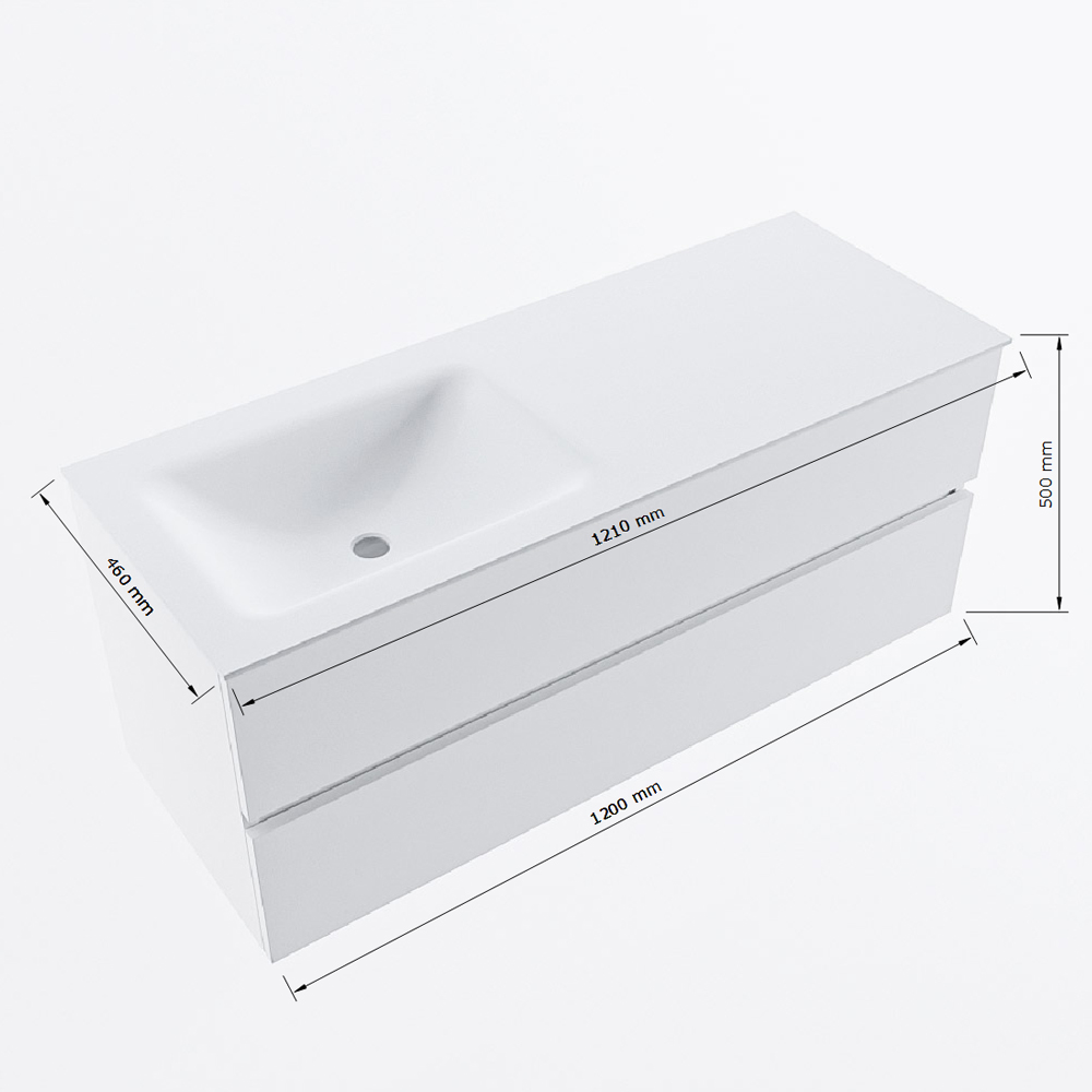 MONDIAZ VICA 120cm mueble de baño Jeans 2 cajones. Lavabo CLOUD Izquierda sin orificio, color Talc. 8 MONDIAZ VICA 120cm mueble de baño Jeans 2 cajones. Lavabo CLOUD Izquierda sin orificio, color Talc. - Imagen 8