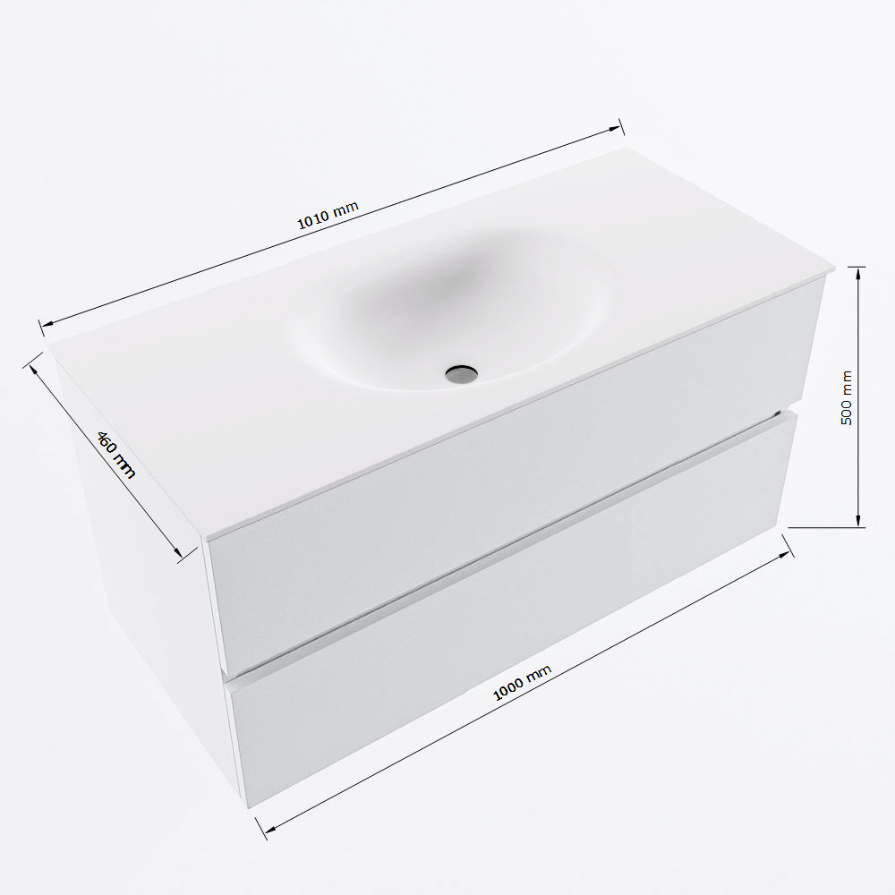MONDIAZ VICA 100cm mueble de baño Rosee 2 cajones. Lavabo MOON Centro sin orificio, color Talc. 8 MONDIAZ VICA 100cm mueble de baño Rosee 2 cajones. Lavabo MOON Centro sin orificio, color Talc. - Imagen 8