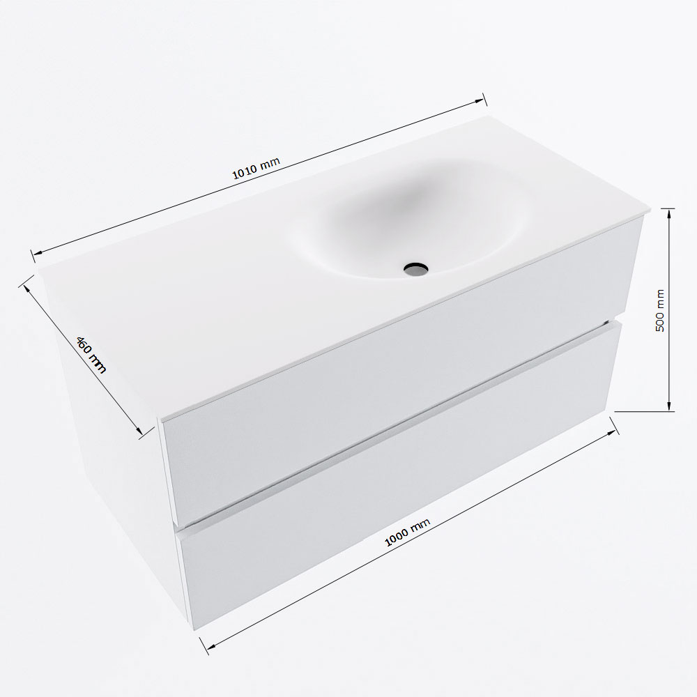 MONDIAZ VICA 100cm mueble de baño Smag 2 cajones. Lavabo MOON Derecho 1 orificio, color Talc. 8 MONDIAZ VICA 100cm mueble de baño Smag 2 cajones. Lavabo MOON Derecho 1 orificio, color Talc. - Imagen 8