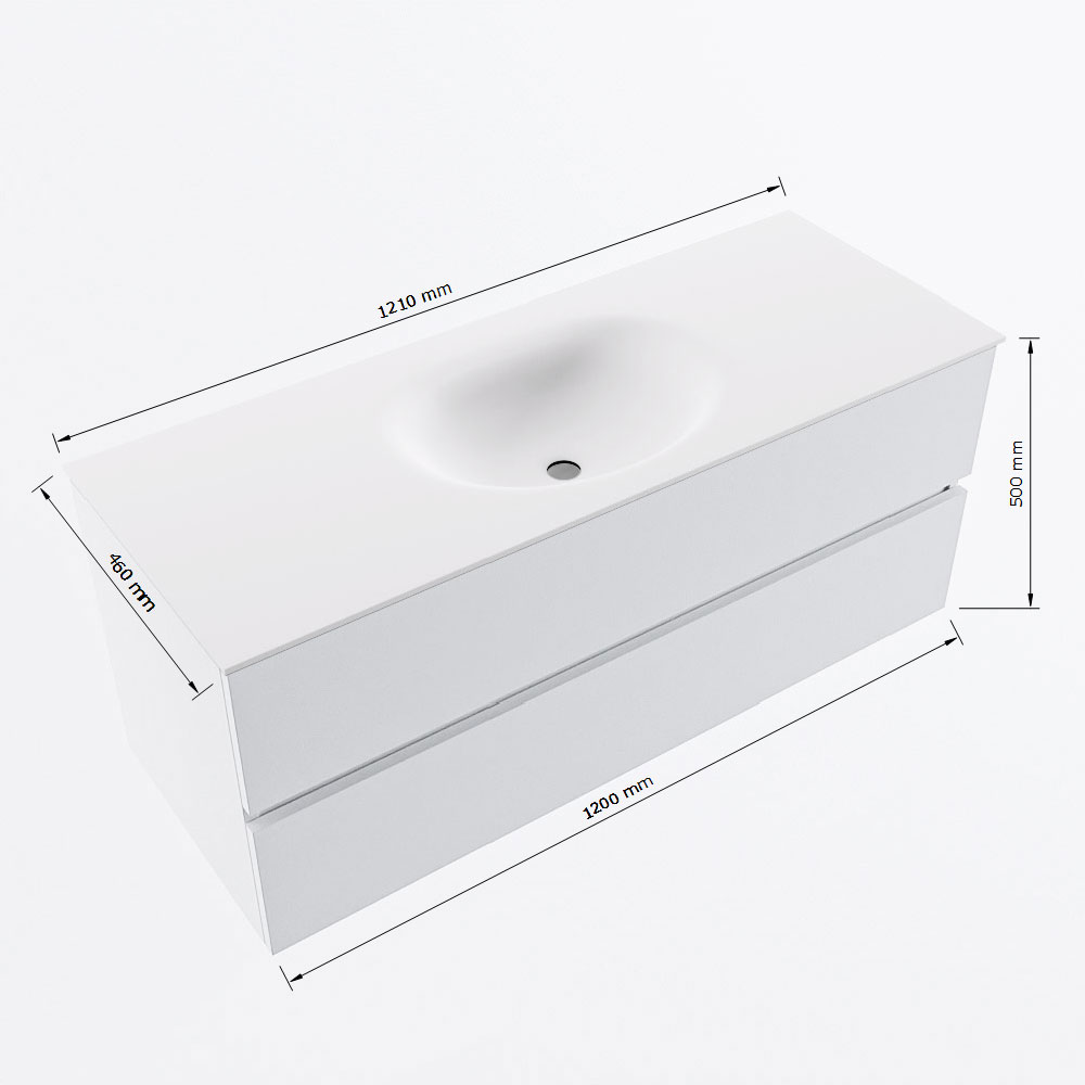 MONDIAZ VICA 120cm mueble de baño Urban 2 cajones. Lavabo MOON Centro sin orificio, color Talc. 8 MONDIAZ VICA 120cm mueble de baño Urban 2 cajones. Lavabo MOON Centro sin orificio, color Talc. - Imagen 8