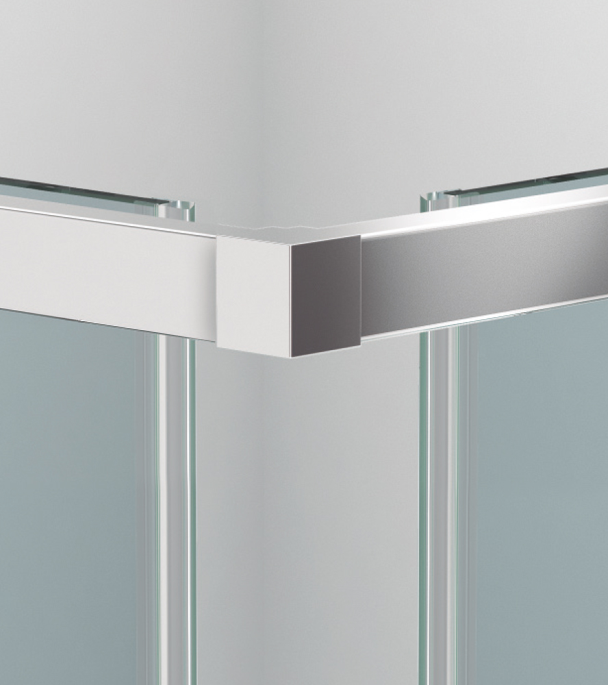 Mampara de ducha Capri Angular puertas/fijos lacado blanco 90 x 90 x 199 cms cristal transparente 2 Mampara de ducha Capri Angular puertas/fijos lacado blanco 90 x 90 x 199 cms cristal transparente - Imagen 2