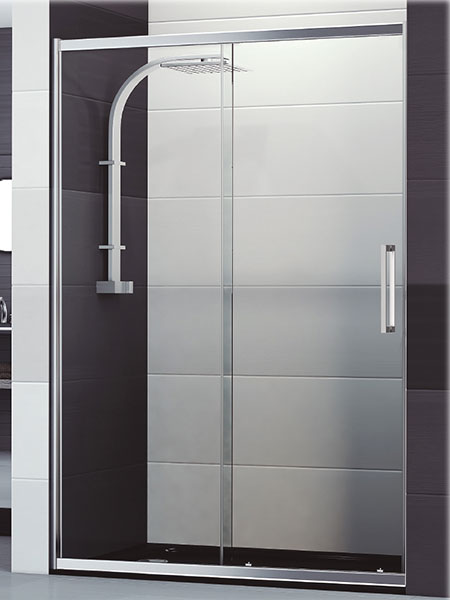 Mampara de ducha Capri 2P puerta/fijo cromo 104 - 108 x 195 cms cristal transparente