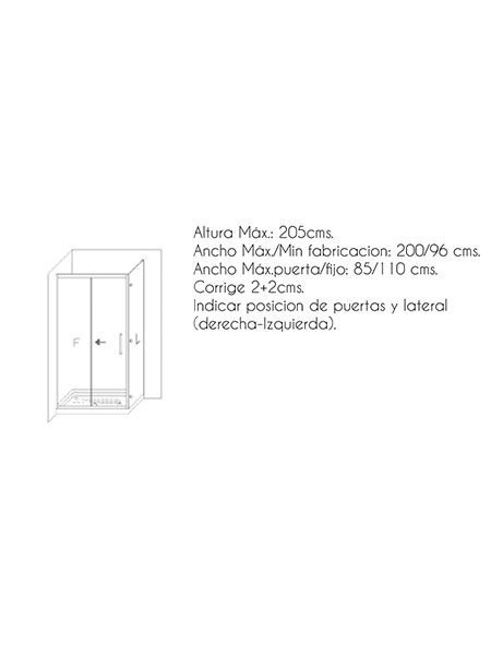 Mampara de ducha Capri 2P + L puerta/fijo/lateral lacado blanco 124 - 128 x 70 x 199 cms cristal transparente 7 Mampara de ducha Capri 2P + L puerta/fijo/lateral lacado blanco 124 - 128 x 70 x 199 cms cristal transparente - Imagen 7