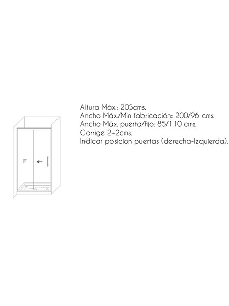 Mampara de ducha Capri 2P puerta/fijo lacado blanco 136 -140 x 195 cms cristal transparente 6 Mampara de ducha Capri 2P puerta/fijo lacado blanco 136 -140 x 195 cms cristal transparente - Imagen 6