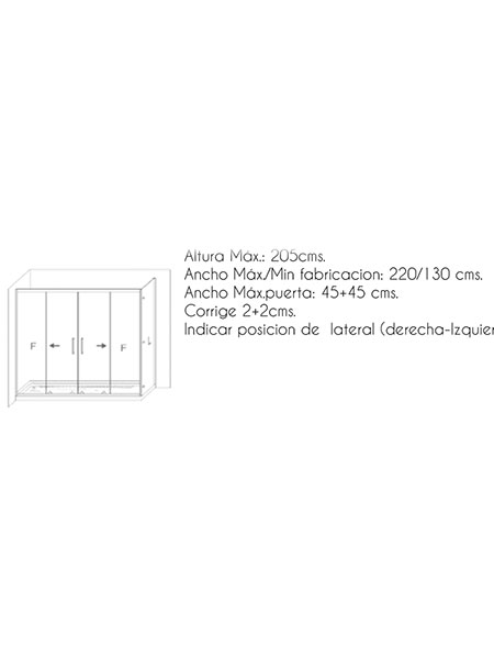 Mampara de ducha Capri 4P + L puertas/fijo/lateral lacado blanco 172 - 176 x 199 cms cristal transparente 7 Mampara de ducha Capri 4P + L puertas/fijo/lateral lacado blanco 172 - 176 x 199 cms cristal transparente - Imagen 7